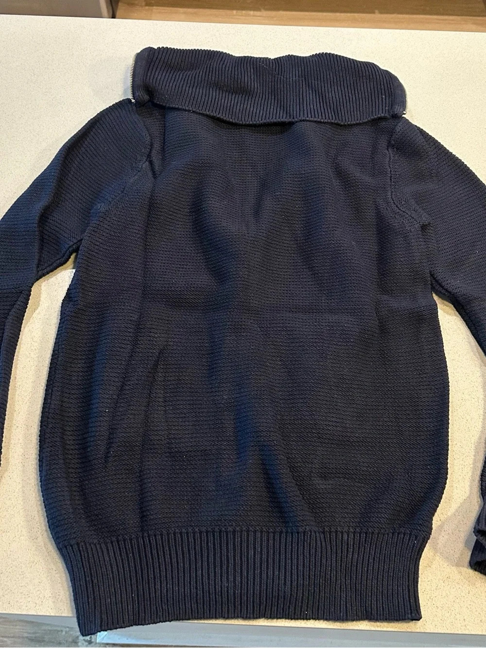 H&M Men’s Navy Zip Front Knit Jacket
